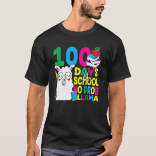 100 Days Of School No Prob-llama Llama Teacher And T-Shirt