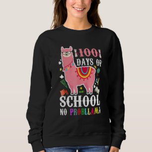 100 Days Of School No Probllama Llama 100th Day Gi Sweatshirt
