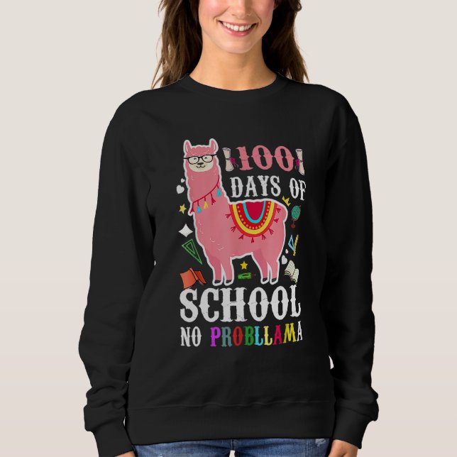 100 Days Of School No Probllama Llama 100th Day Gi Sweatshirt (Front)