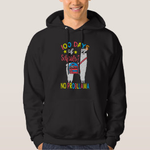 100 Days of School No Probllama Llama 100th Day Of Hoodie