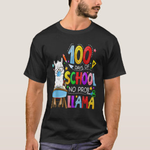 100 Days Of School No Probllama Llama Face Mask Te T-Shirt