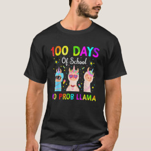 100 Days Of School No Probllama Llama Happy 100th  T-Shirt