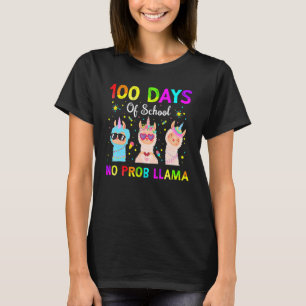 100 Days Of School No Probllama Llama Happy 100th  T-Shirt