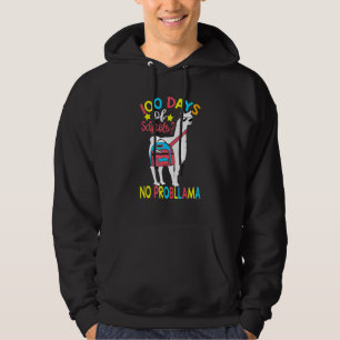 100 Days Of School No Probllama Llama Teachers Stu Hoodie
