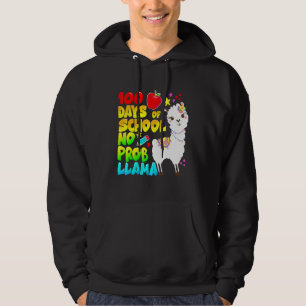 100 Days Of School No Probllama Llama Teachers Stu Hoodie