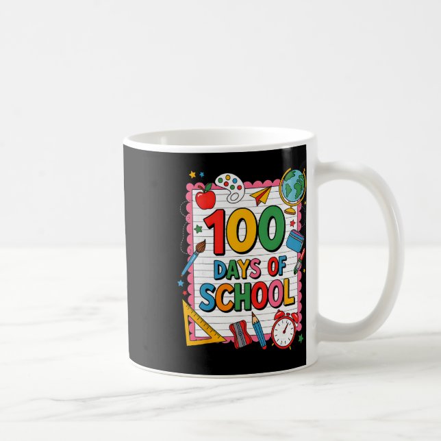 100 Days Of School Notebook 100th Day Of School Te Coffee Mug (Right)