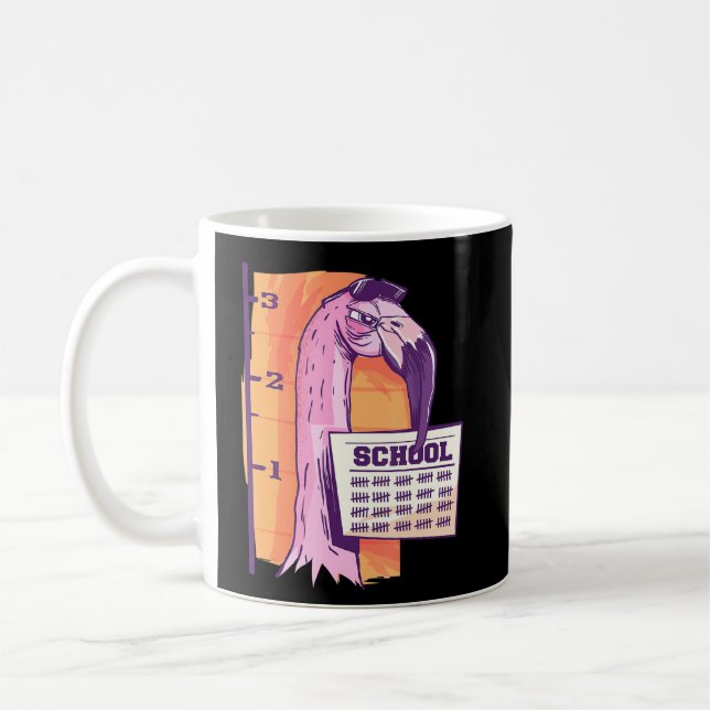 100 Days Of School Outfit Funny Convict Flamingo T Coffee Mug (Left)