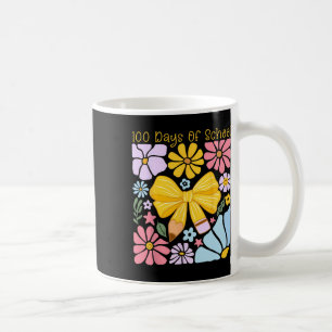 100 Days Of School Pencil Bow Flowers Milestone Ki Coffee Mug