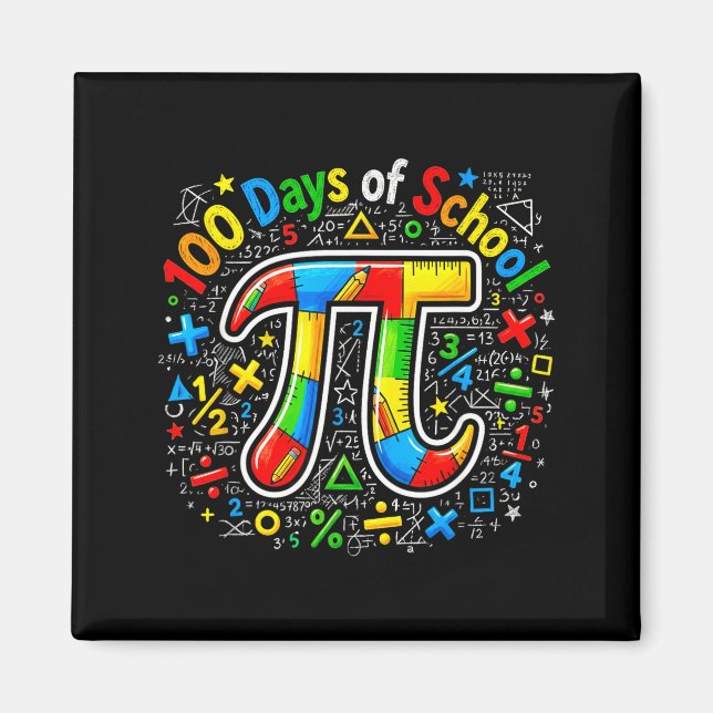 100 Days Of School Pi Math Drip Funny 100 Days Kid Magnet (Front)