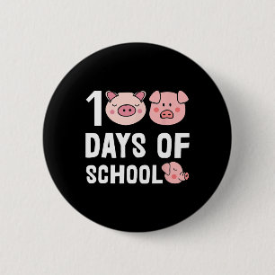 100 Days Of School Pig Cartoon Teacher Cute Studen 6 Cm Round Badge