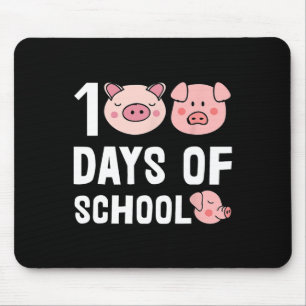 100 Days Of School Pig Cartoon Teacher Cute Studen Mouse Pad
