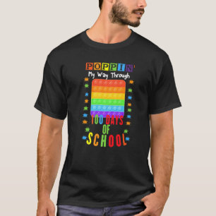 100 Days Of School Popper Teacher Kids Boys Girls T-Shirt