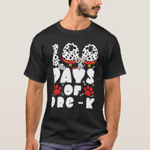 100 Days of School Pre k Dalmatian Dog Kids 100 Da T-Shirt