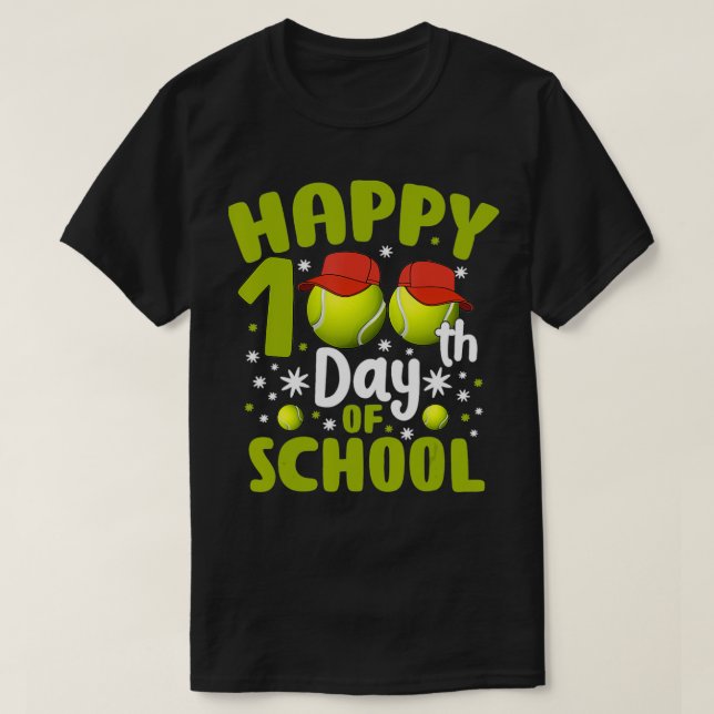 100 Days Of School Pretty Smart Tennis Teacher Stu T-Shirt (Design Front)