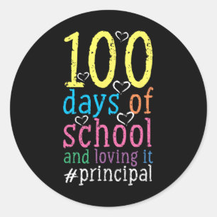 100 Days Of School Principal 2 Classic Round Sticker