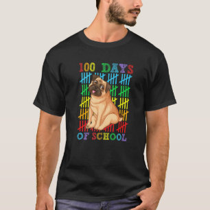 100 Days of School Pug Dog Boys Girls 100th Day Sc T-Shirt