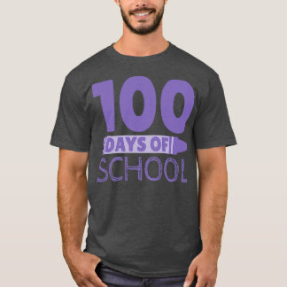 100 Days of School Purple Crayon T-Shirt
