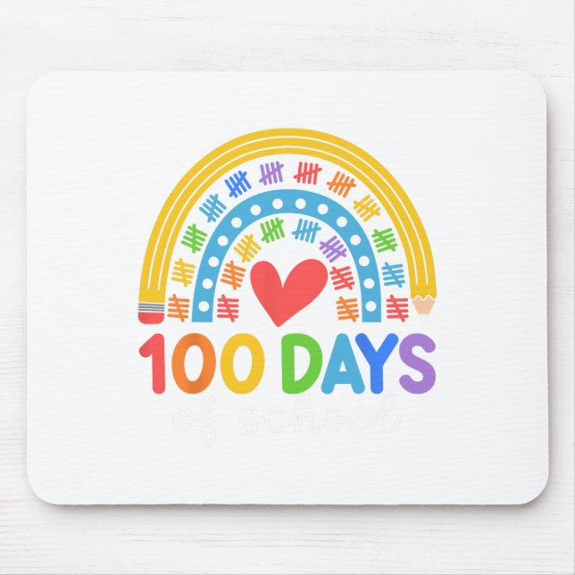 100 Days Of School Rainbow Celebration Design  Mouse Pad (Front)