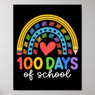 100 Days Of School Rainbow Celebration Design  Poster