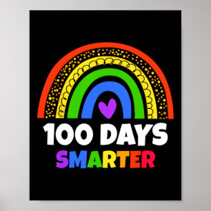 100 Days Of School Rainbow Kids And Teachers Poster