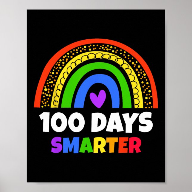 100 Days Of School Rainbow Kids And Teachers  Poster (Front)