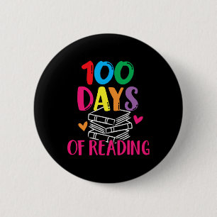 100 Days Of School Reading English Teacher Books S 6 Cm Round Badge