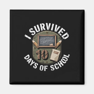 100 Days Of School Rely Survived Funny Kids Teache Magnet