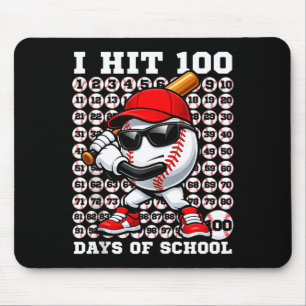 100 Days Of School Retro Baseball Sport For Boys T Mouse Pad