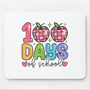 100 Days Of School Retro Disco Teacher Kids Happy Mouse Pad