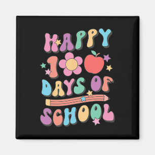 100 Days Of School Retro Groovy 100th Day Of Schoo Magnet
