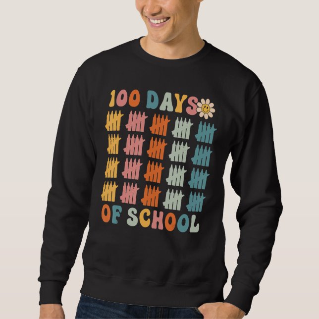 100 Days of School Retro Happy 100th Day Sweatshirt (Front)