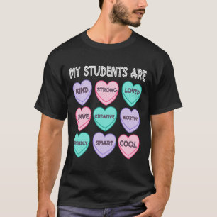 100 Days Of School Retro Hearts Teacher Valentines T-Shirt