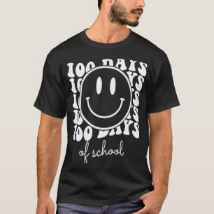100 Days of School Retro Smile Face Happy 100 Days T-Shirt