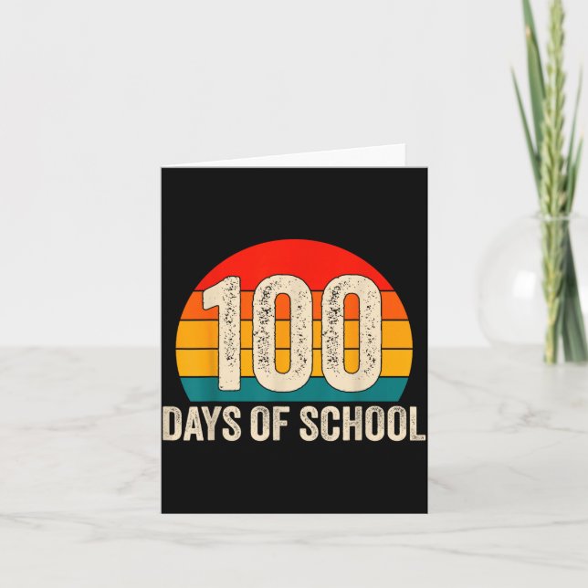 100 Days Of School Retro Teachers Boys 100th Day O Card (Front)