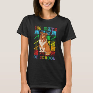 100 Days of School Rough Collie Dog 100th Day Sch T-Shirt
