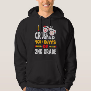 100 Days Of School Second Grade Monster Truck 2nd Hoodie
