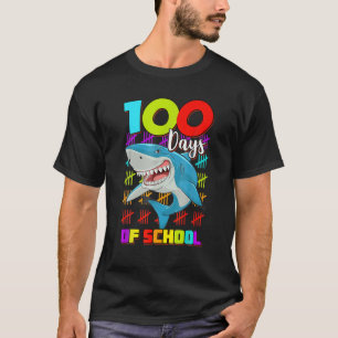 100 Days Of School Shark Lover Boys Girls 100 Days T-Shirt