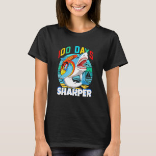 100 Days Of School  Shark Students Virtual School  T-Shirt
