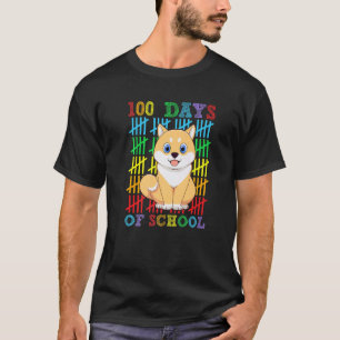 100 Days of School Shiba Inu Dog Lover Cool 100th T-Shirt