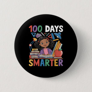 100 Days Of School Shirt Afro Girl Kids 100th Day 6 Cm Round Badge