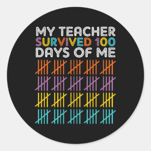 100 Days Of School Shirt Kids 100th Day School Cos Classic Round Sticker