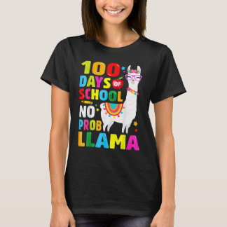 100 Days Of School Shirt No Probllama Llama 100th 
