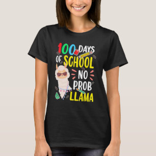 100 Days of School Shirt No Probllama Llama 100th