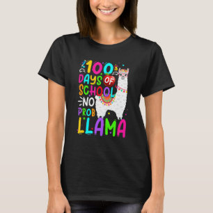 100 Days Of School Shirt No Probllama Llama 100th 