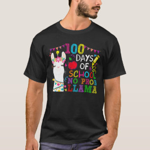 100 Days Of School Shirt No Probllama Llama 100th 