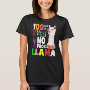 100 Days of School Shirt No Probllama Llama 100th