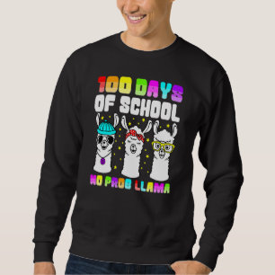 100 Days Of School Shirt No Probllama Llama 100th