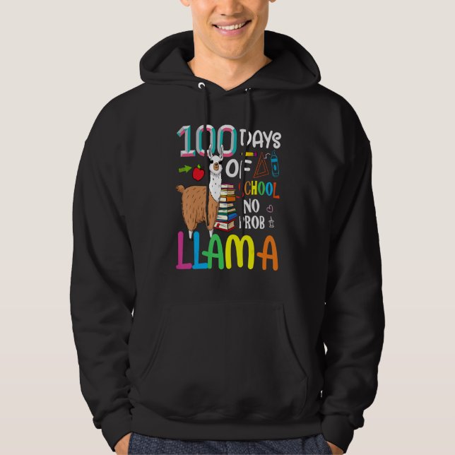 100 Days Of School Shirt No Probllama Llama 100th  (Front)
