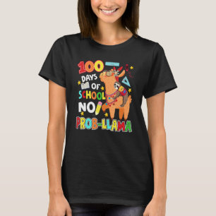 100 Days of School Shirt No Probllama Llama 100th 