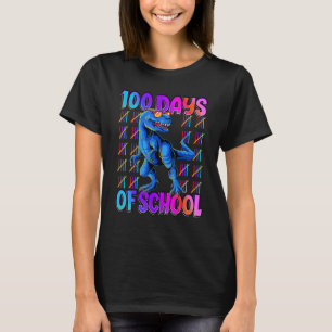 100 Days Of School Shirt T-rex 100 Days Smarter 10